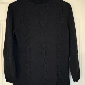 Rafaella Black Cable Knit Turtleneck Sweater